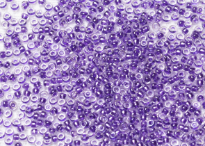 Бисер Япония MIYUKI Seed Beads 15/0 100г 1531 кристалл игристый фиолетовая линия внутри — фото 2