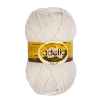 Пряжа ADELIA " NELLY" 70% шерсть, 30% акрил 5 * 100 г 100 м №01 БЕЛЫЙ. Цена за упаковку 5 шт — фото 1