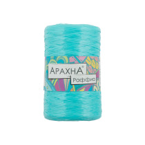 Пряжа ARACHNA " Raffia" 100% полипропилен 5 * 50г ± 10 г 200 м №51 св. бирюзовый. Цена за упаковку 5 шт — фото 1