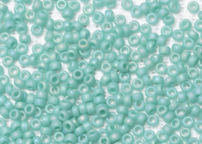 Бисер Япония MIYUKI Seed Beads 15/0 100г 0412FR бирюзово-зелёный непрозрачный радужный матовый — фото 1