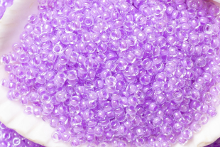 Бисер Япония MIYUKI Seed Beads 15/0 5г 0222 кристалл фиолетовая линия внутри — фото 3