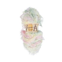 Пряжа VISANTIA " TRAFKA" меланжевая 100% полиэстер 5 * 100 г 150 м №1040 св. зеленый/ желтый/ розовый. Цена за упаковку 5 шт — фото 1