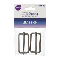 Фурнитура сумочная металл "Gamma" GHY-32 Шлевка 38 х 21 мм 2 шт. №06 под черный никель — фото 1