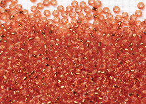 Бисер Япония MIYUKI Seed Beads 15/0 100г 0009 мандарин серебряная линия внутри — фото 1