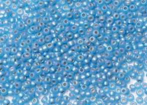 Бисер Чехия круглый 10/0 50г 67039m прозрачный голубой с серебристым прокрасом радужный матовый — фото 1