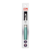 Для вязания " PRYM" 218490 крючок для вязания Ergonomics пластик d 8. 0 мм 17 см 1 шт в картонной упаковке мятный — фото 1