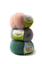 Пряжа ALPINA " LUCKY MOHAIR" 60% кид мохер, 40% акрил 10 * 50г 150 м №07 св. серый. Цена за упаковку 10 шт — фото 2