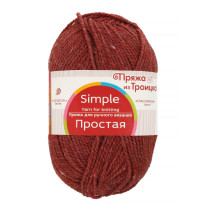 Пряжа из Троицка " Простая" 50% шерсть, 50% акрил 10 * 100 г 200 м №1404 тём. красный меланж. Цена за упаковку 10 шт — фото 1