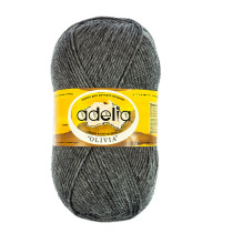 Пряжа ADELIA " OLIVIA" 60% акрил, 40% шерсть 5 * 100 г 250 м №19 т. серый. Цена за упаковку 5 шт — фото 1