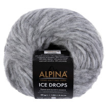 Пряжа ALPINA "ICE DROPS" 58% альпака, 14% шерсть, 28% полиамид 10 * 50г 150 м №02 серый. Цена за упаковку 10 шт — фото 2