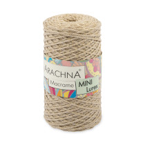 Пряжа ARACHNA " Macrame Mini Lurex" 75% хлопок, 15% полиэстер, 10% люрекс 4 * 250г 200 м №26 св. коричневый- золото. Цена за упаковку 4 шт — фото 2