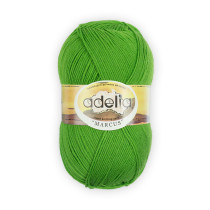 Пряжа ADELIA " MARCUS" 60% полиэстер, 40% шерсть 5 * 100 г 375 м №11 яр. салатовый. Цена за упаковку 5 шт — фото 1