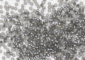 Бисер Япония MIYUKI Seed Beads 15/0 5г 0021F серый матовый серебряная линия внутри — фото 2