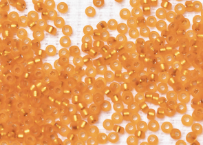 Бисер Япония MIYUKI Seed Beads 15/0 100г 0008F апельсин серебряная линия внутри — фото 1