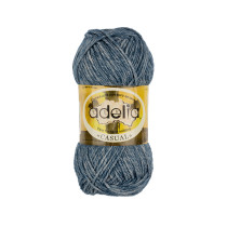 Пряжа ADELIA " CASUAL" 72% хлопок, 28% акрил 10 * 50г 130 м №09 синий. Цена за упаковку 10 шт — фото 1