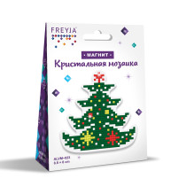 Кристальная ( алмазная) мозаика  " ФРЕЯ" ALVM- 023 магнит " Елочка" 8 х 8, 5 см — фото 2
