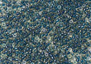 Бисер Япония MIYUKI Seed Beads 15/0 5г 1826 полуночный топаз радужный синяя линия внутри — фото 1