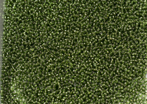 Бисер Япония MIYUKI Seed Beads 15/0 5г 0026 оливковый серебряная линия внутри — фото 4