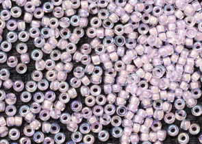 Бисер Япония MIYUKI Seed Beads 15/0 5г 0272 кристалл радужный розовая линия внутри — фото 2