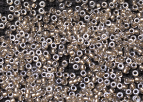 Бисер Япония MIYUKI Seed Beads 15/0 100г 1521 кристалл игристый бежевая линия внутри — фото 2