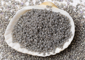 Бисер Япония MIYUKI Seed Beads 15/0 100г 1865 дымчато-серый непрозрачный блестящий — фото 3