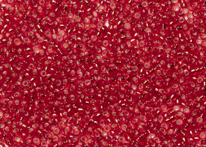Бисер Япония MIYUKI Seed Beads 15/0 100г 0010 огненно-красный серебряная линия внутри — фото 1