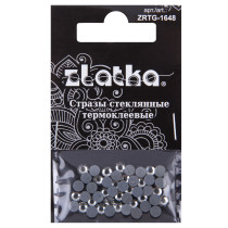 Страз клеевой " Zlatka" ZRTG- 1648 SS16 цветные 3. 9 мм стекло 48 шт в пакете с картонным еврослотом №04 бл. серый ( Black Diamond)  — фото 1