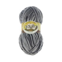 Пряжа ADELIA " JAKE" 75% шерсть, 25% нейлон 5 * 100 г 400 м №19 серый/ т. серый. Цена за упаковку 5 шт — фото 1