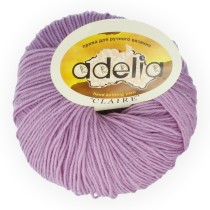 Пряжа ADELIA " CLAIRE" 50% шерсть, 50% акрил 10 * 50г 138 м №208 сиреневый. Цена за упаковку 10 шт — фото 1