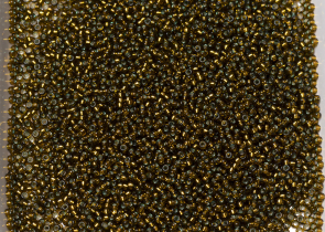 Бисер Япония MIYUKI Seed Beads 15/0 5г 1421 окрашенный золотая оливка серебряная линия внутри — фото 4