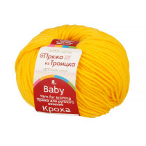 Пряжа из Троицка " Кроха" 80% акрил, 20% шерсть 10 * 50г 135 м №012 желток. Цена за упаковку 10 шт — фото 1