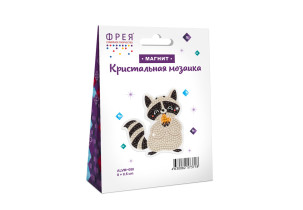 Кристальная ( алмазная) мозаика  " ФРЕЯ" ALVM- 088 магнит " Енотик" 8 х 8. 5 см — фото 2