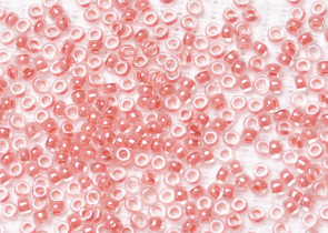 Бисер Япония MIYUKI Seed Beads 15/0 100г 0204 кристалл коралловая линия внутри — фото 2
