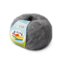 Пряжа ALPINA " LUCKY MOHAIR" 60% кид мохер, 40% акрил 10 * 50г 150 м №07 св. серый. Цена за упаковку 10 шт — фото 1