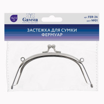 " Gamma" FER- 24 Застежка для сумки " фермуар" 14 x 7. 5 см 1 шт. №01 под серебро — фото 2