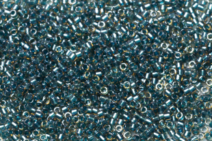Бисер Япония MIYUKI Delica цилиндр 11/0 50 г DB-0921 игристый blue topaz с цветной линией — фото 1