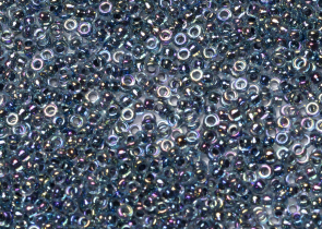 Бисер Япония MIYUKI Seed Beads 15/0 100г 0339 аква радужный синяя линия внутри — фото 2