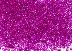 Бисер Япония MIYUKI Seed Beads 15/0 5г 1340 фуксия прозрачный серебряная линия внутри — фото 2