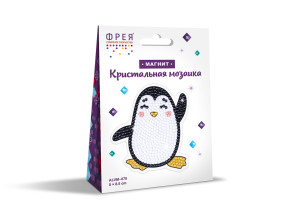 Кристальная ( алмазная) мозаика  " ФРЕЯ" ALVM- 075 магнит " Пингвиненок" 8 х 8. 5 см — фото 2