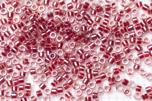 Бисер Япония MIYUKI Delica цилиндр 11/0 50 г DB-0924 игристый cranberry с цветной линией кристалл — фото 2