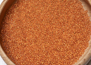 Бисер Япония MIYUKI Seed Beads 15/0 5г 0008 апельсин серебряная линия внутри — фото 5