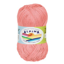 Пряжа ALPINA " XENIA" 100% мерсеризованный хлопок 10 * 50г 240 м №708 персиковый. Цена за упаковку 10 шт — фото 1