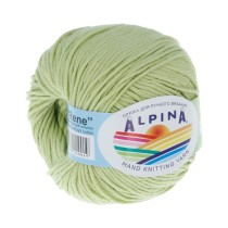 Пряжа ALPINA " RENE" 100% мерсеризованный хлопок 10 * 50г 105 м №148 св. салатовый. Цена за упаковку 10 шт — фото 1