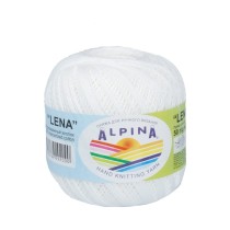 Пряжа ALPINA "LENA" 100% мерсеризованный хлопок 10 * 50г 280 м №01 БЕЛЫЙ. Цена за упаковку 10 шт — фото 1