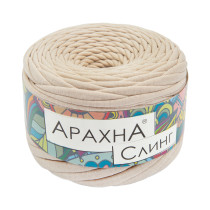 Пряжа ARACHNA " Sling" 100% хлопок 6 * 150г ± 10 г 50 м №54 св. песочный. Цена за упаковку 6 шт — фото 1