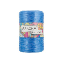 Пряжа ARACHNA " Raffia" 100% полипропилен 5 * 50г ± 10 г 200 м №26 синий. Цена за упаковку 5 шт — фото 1