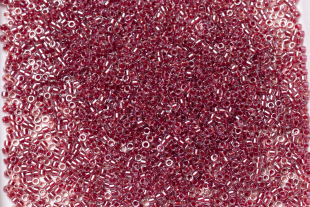 Бисер Япония MIYUKI Delica цилиндр 11/0 50 г DB-0924 игристый cranberry с цветной линией кристалл — фото 4
