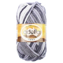 Пряжа ADELIA " EMMA" 80% акрил, 20% шерсть 10 * 50г 50 м №09 т. серый- св. серый. Цена за упаковку 10 шт — фото 1