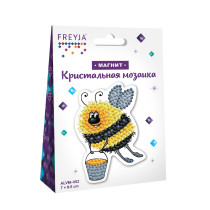 Кристальная ( алмазная) мозаика  " ФРЕЯ" ALVM- 052 магнит " Шмель" 7 х 9. 5 см — фото 2