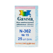 Иглы для шитья ручные " Gamma" N- 362 гобеленовые №15 25 шт. в конверте острые — фото 1